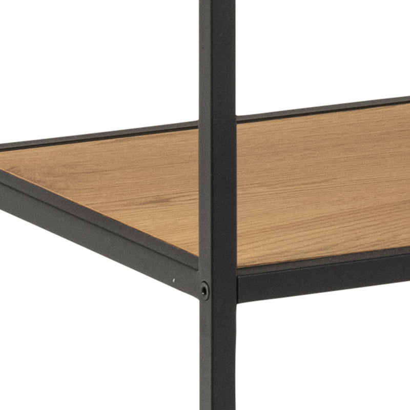 Seaford Bookcase with 4 Shelves – Black & Oak – image 8