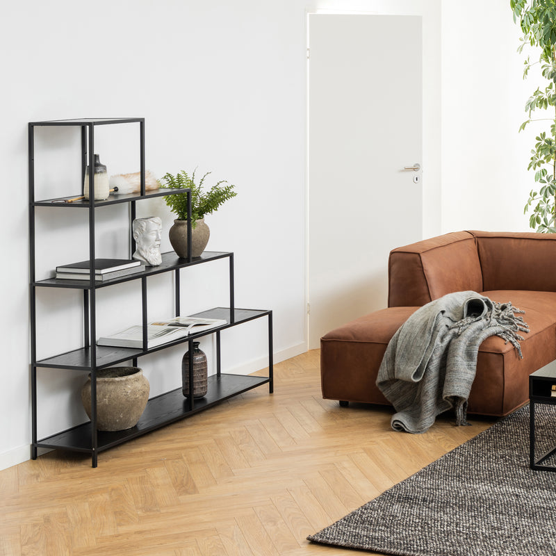 Seaford Bookcase with 4 Shelves – Black – image 4