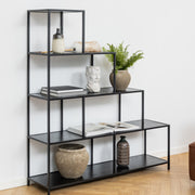 Seaford Bookcase with 4 Shelves – Black – image 5