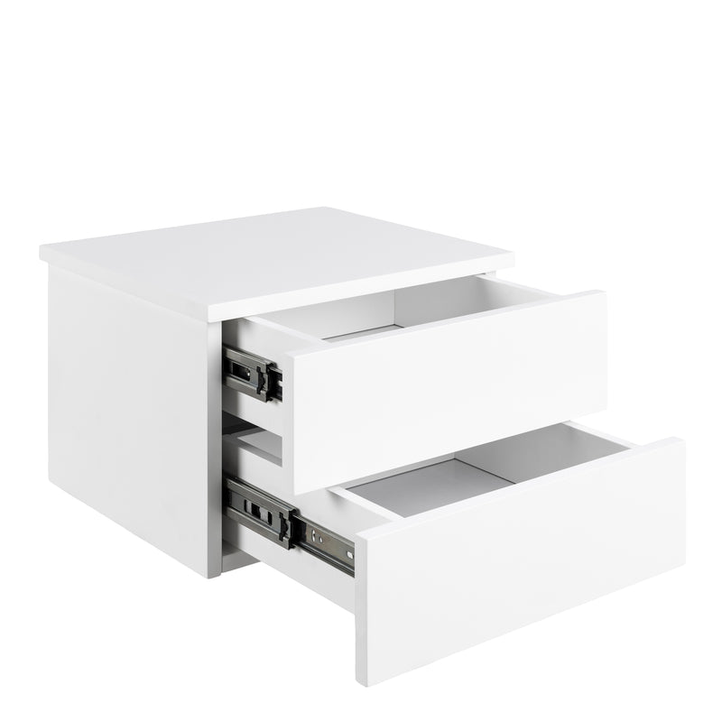 Avignon Bedside Table with 2 Drawers – White – image 4