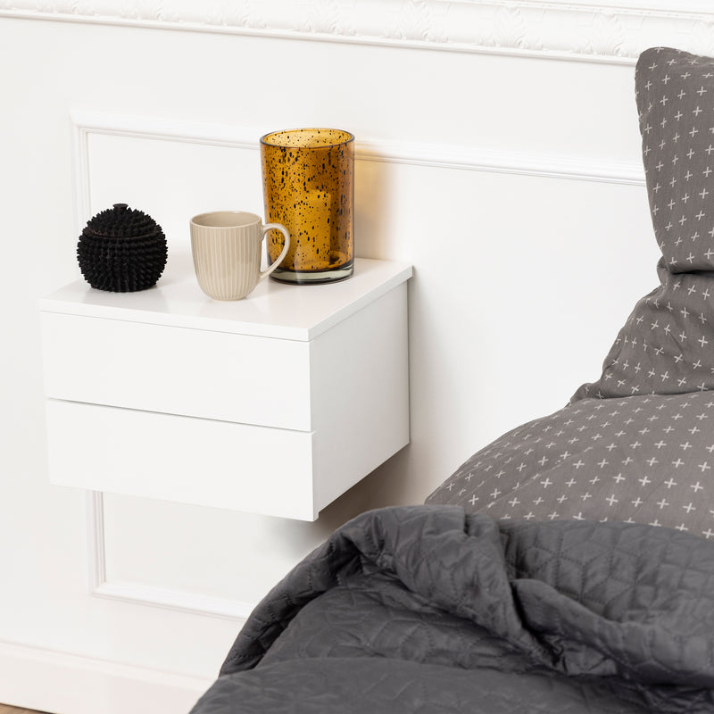 Avignon Bedside Table with 2 Drawers – White – image 5