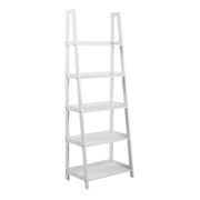 Wally Bookcase with 5 Shelves – White – image 1