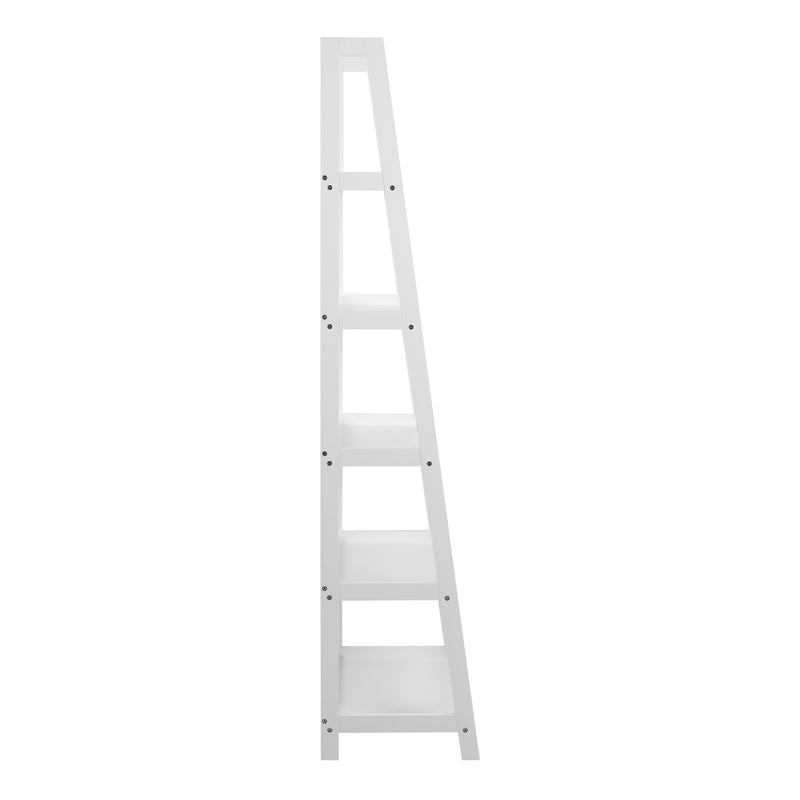 Wally Bookcase with 5 Shelves – White – image 3