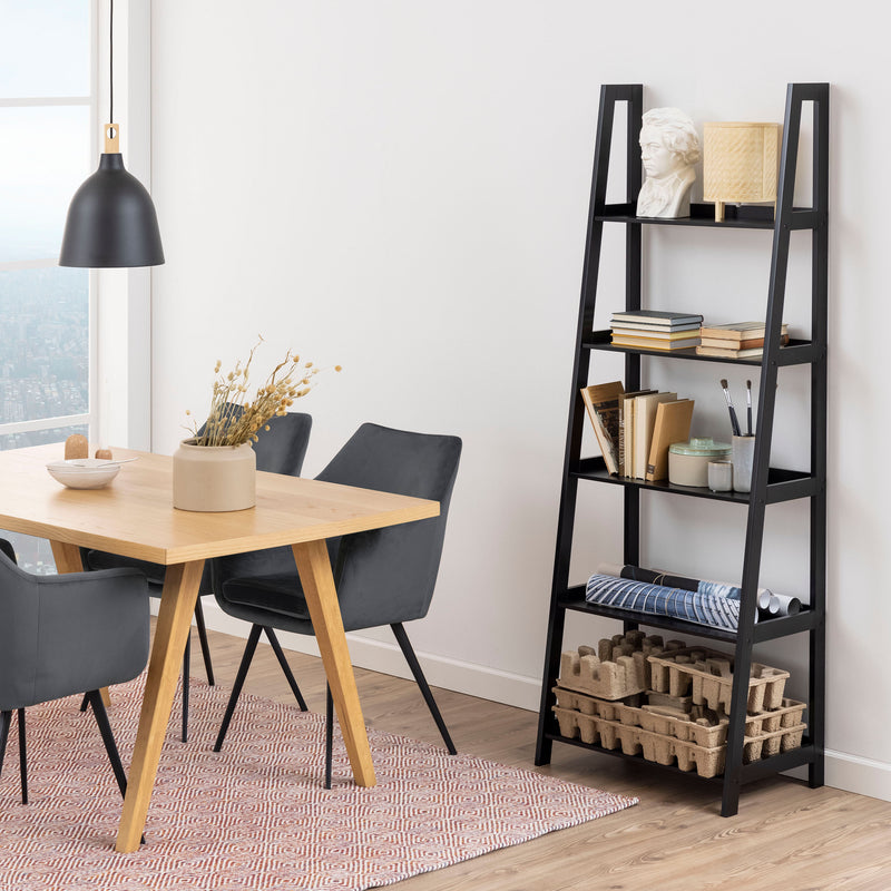 Wally Bookcase with 5 Shelves – Black – image 4