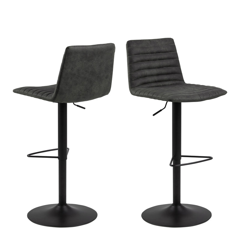 Kimmy Bar Stool Fabic Set of 2 – Grey – image 1