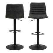 Kimmy Bar Stool Fabic Set of 2 – Grey – image 2