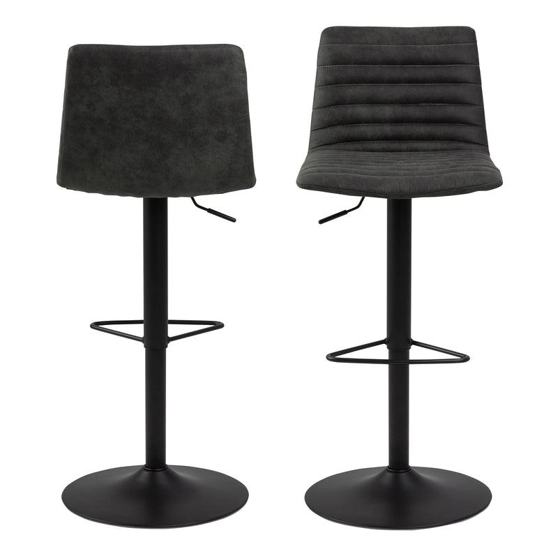 Kimmy Bar Stool Fabic Set of 2 – Grey – image 2