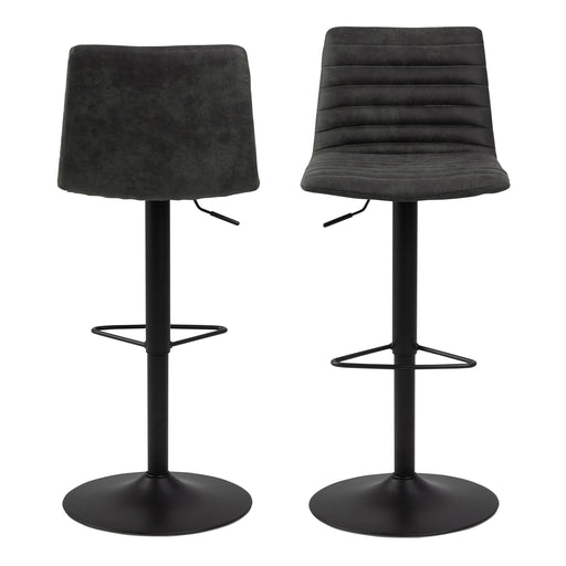 Kimmy Bar Stool Fabic Set of 2 – Grey – image 2