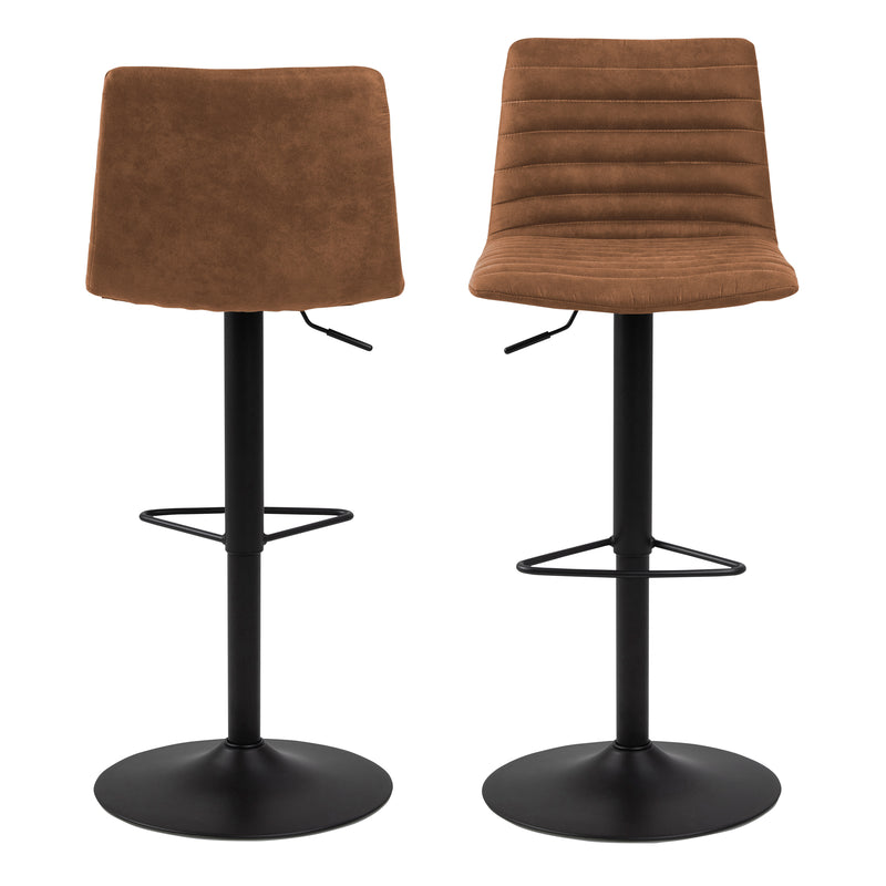 Kimmy Bar Stool Fabic Set of 2 – Brown – image 2