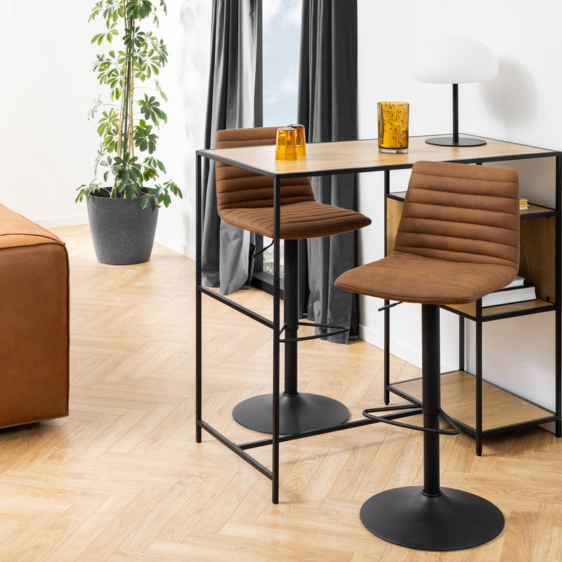 Kimmy Bar Stool Fabic Set of 2 – Brown – image 4
