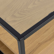 Randolf Square Coffee Table with 2 Shelves in Black and Oak – image 5