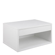 Cholet Square Bedside Table with 1 Drawer – White – image 1
