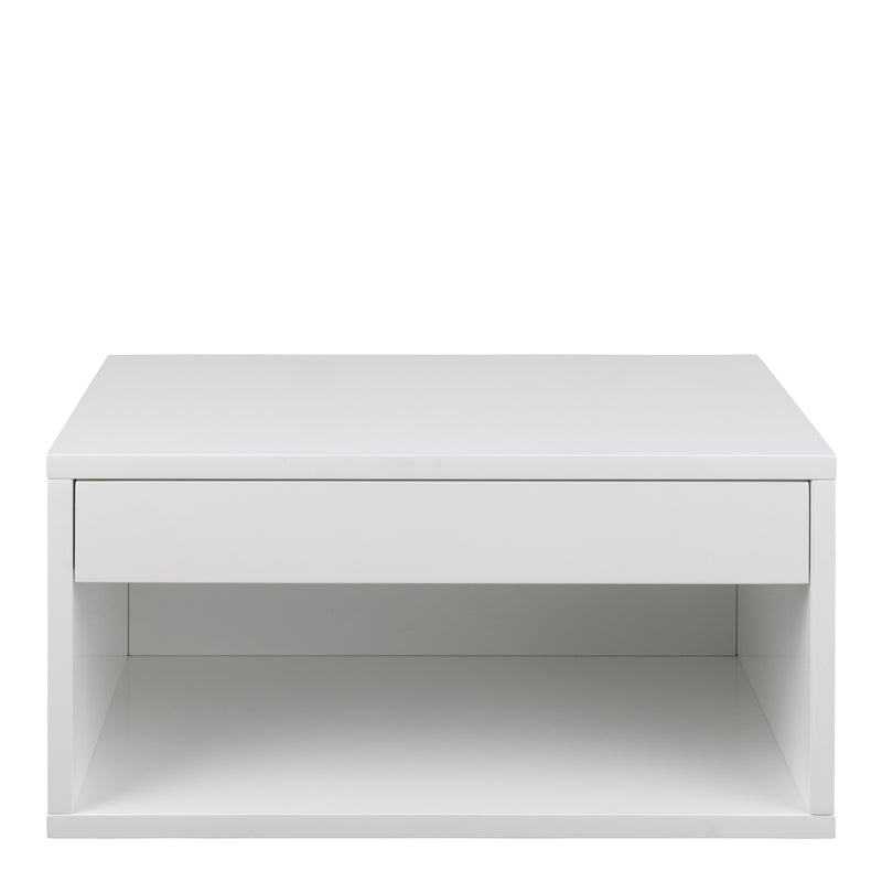 Cholet Square Bedside Table with 1 Drawer – White – image 2