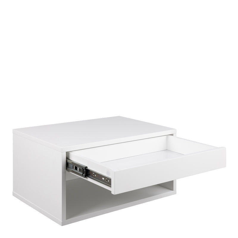 Cholet Square Bedside Table with 1 Drawer – White – image 3