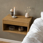 Cholet Square Bedside Table with 1 Drawer – Oak – image 4