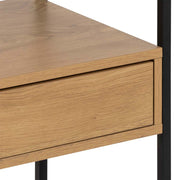 Randolf Square Bedside Table with 1 Drawer in Black and Oak – image 6
