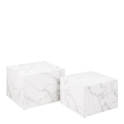 Dice Square Coffee Table Set Ocean Rough Paper – White – image 1