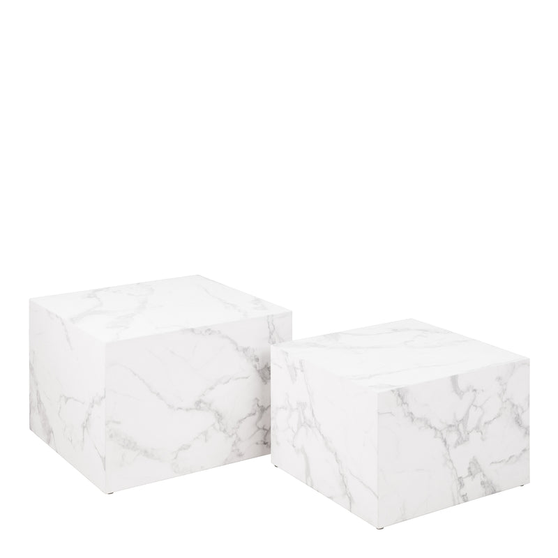 Dice Square Coffee Table Set Ocean Rough Paper – White – image 1