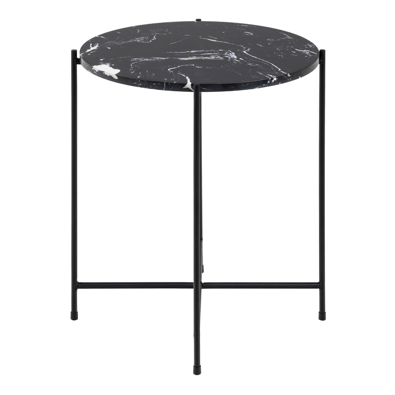 Avila Side Table with Polished Stone – Black – image 2
