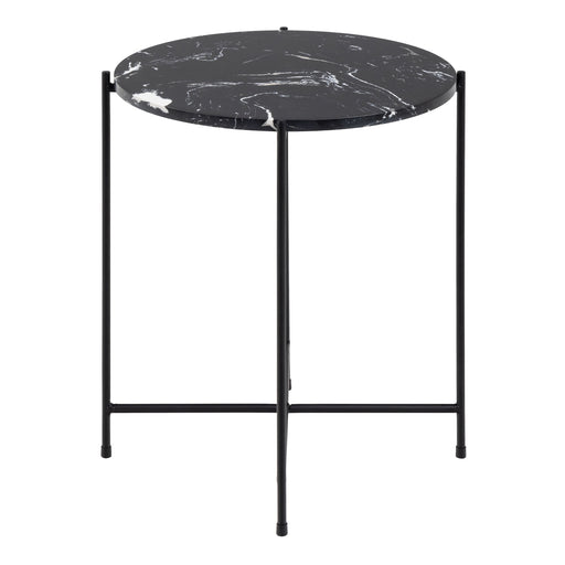Avila Side Table with Polished Stone – Black – image 2