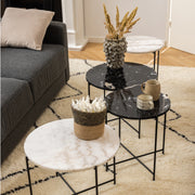 Avila Side Table with Polished Stone – Black – image 3