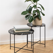 Avila Side Table with Polished Stone – Black – image 6