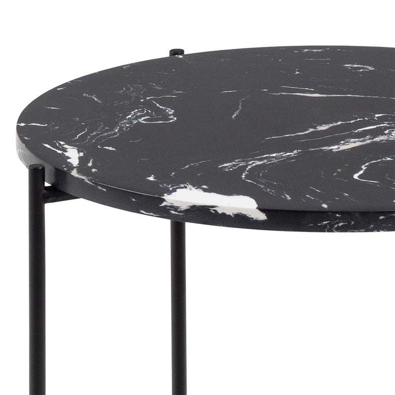 Avila Side Table with Polished Stone – Black – image 8