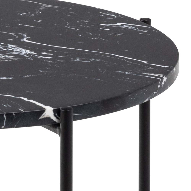 Avila Side Table with Polished Stone – Black – image 9