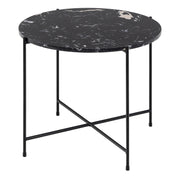 Avila Side Table with Polished Stone – Black – image 1