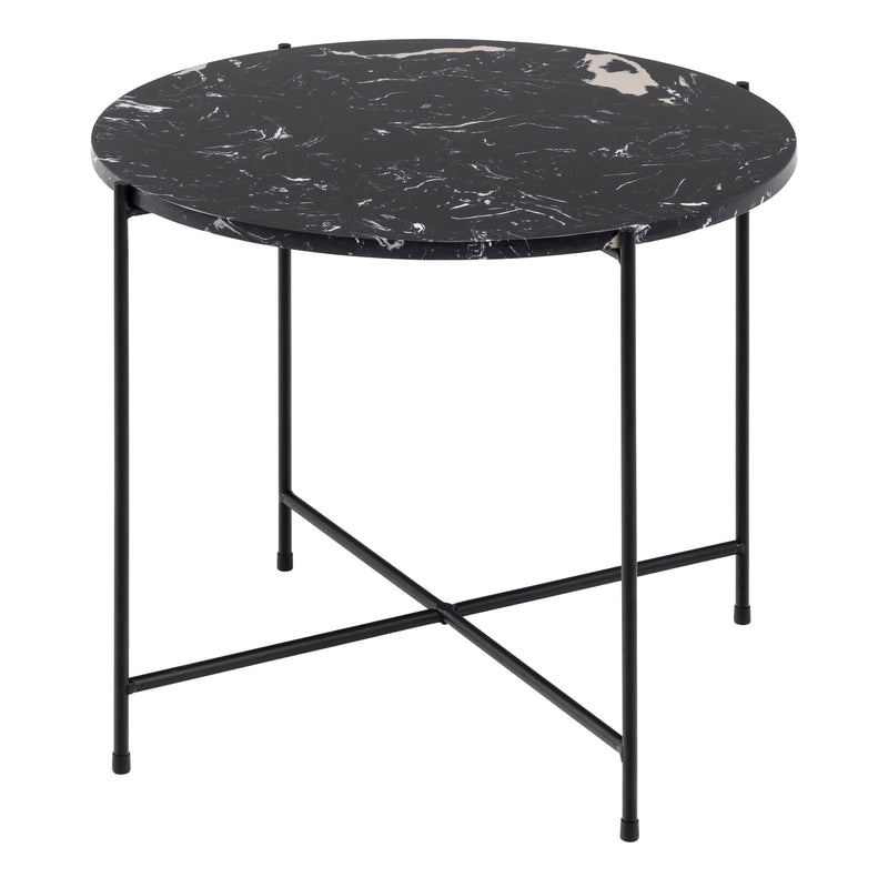 Avila Side Table with Polished Stone – Black – image 1