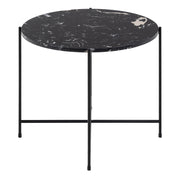 Avila Side Table with Polished Stone – Black – image 2