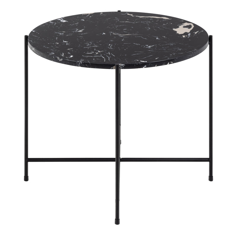 Avila Side Table with Polished Stone – Black – image 2