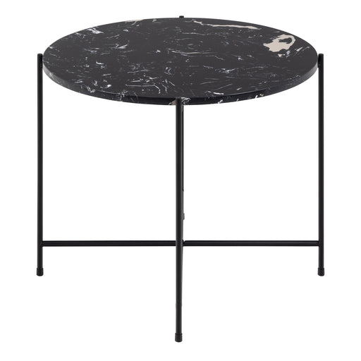 Avila Side Table with Polished Stone – Black – image 2