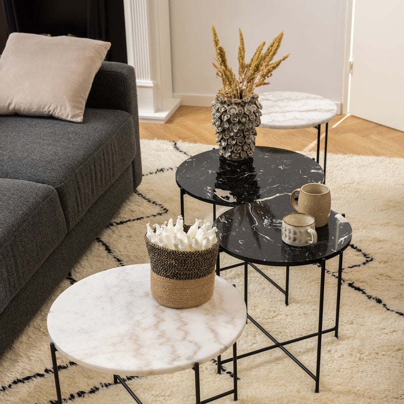 Avila Side Table with Polished Stone – Black – image 5
