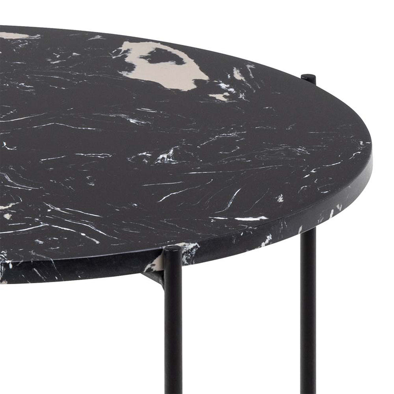 Avila Side Table with Polished Stone – Black – image 9