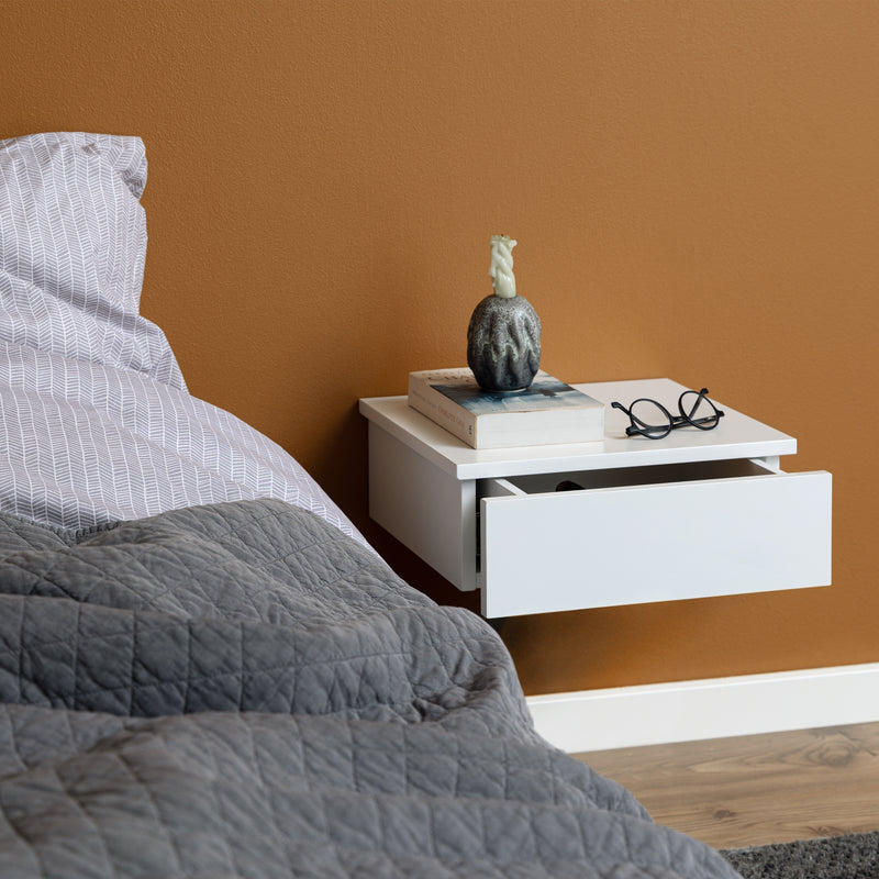 Avignon Square Bedside Table with 1 Drawer – White – image 4