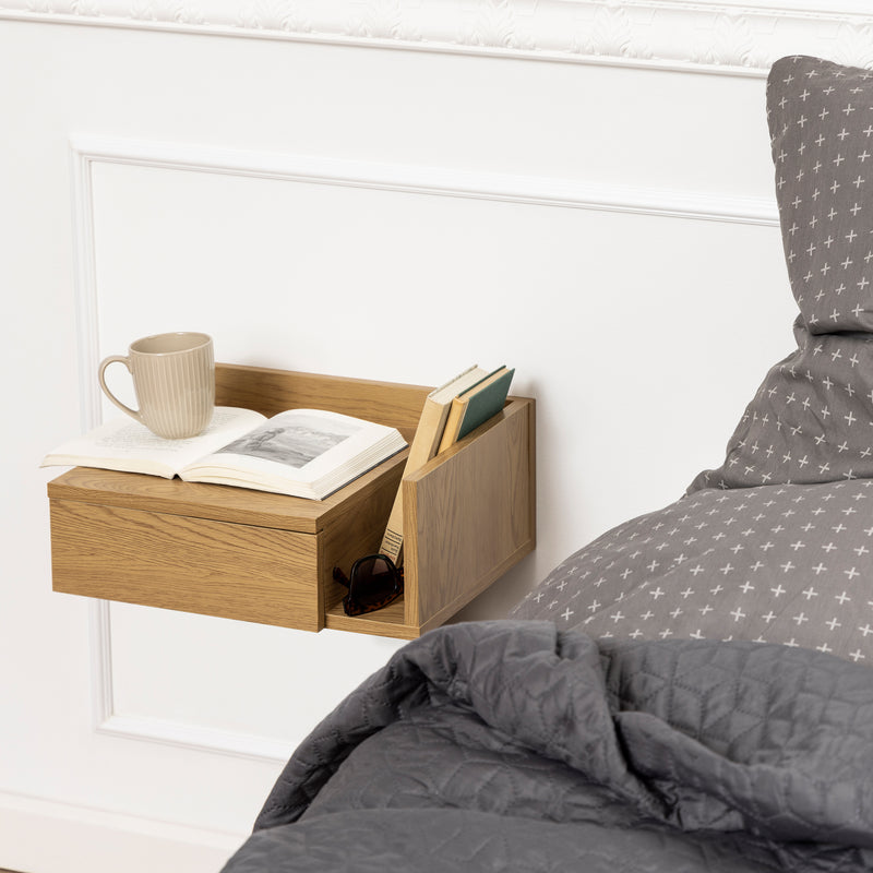 Ashlan Square Bedside Table with 1 Drawers in Oak – image 8