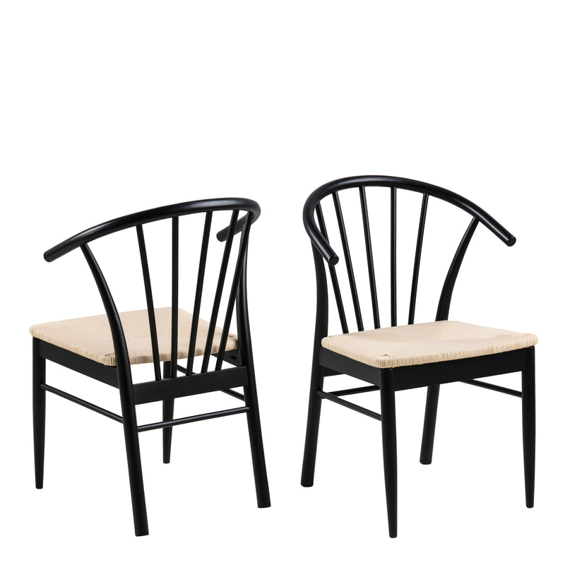 Cassandra Dining Chair with Armrest Set of 2 – Black – image 1