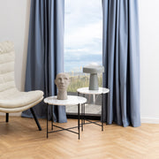 Avila Side Table with Polished Stone – White – image 4