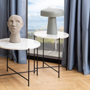 Avila Side Table with Polished Stone – White – image 5