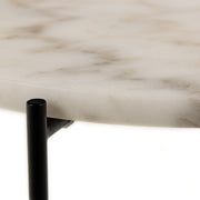 Avila Side Table with Polished Stone – White – image 6