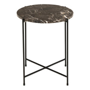 Avila Side Table with Polished Stone – Brown – image 1