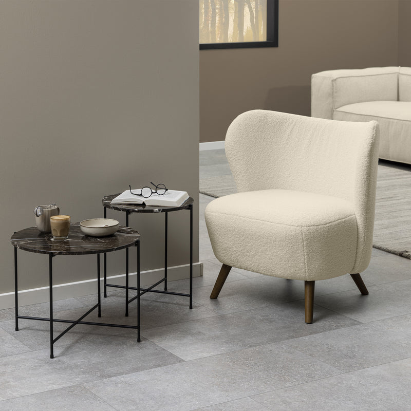 Avila Side Table with Polished Stone – Brown – image 4