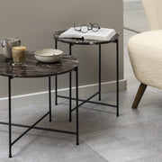 Avila Side Table with Polished Stone – Brown – image 6
