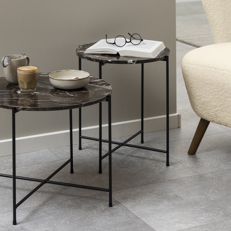 Avila Side Table with Polished Stone – Brown – image 6