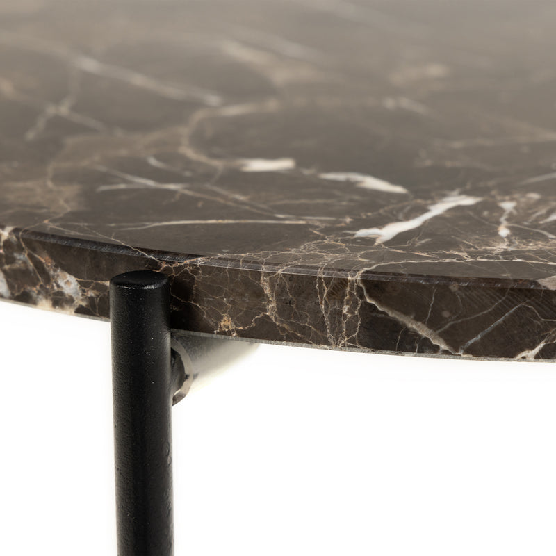 Avila Side Table with Polished Stone – Brown – image 8