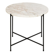 Avila Side Table with Polished Stone – White – image 2