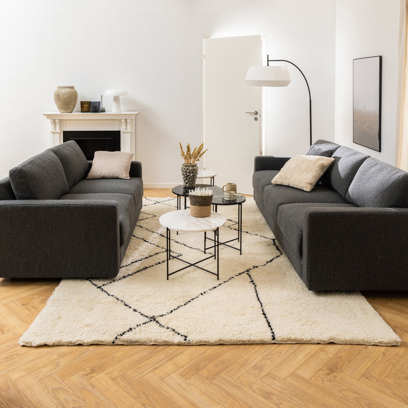 Avila Side Table with Polished Stone – White – image 3