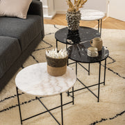 Avila Side Table with Polished Stone – White – image 4