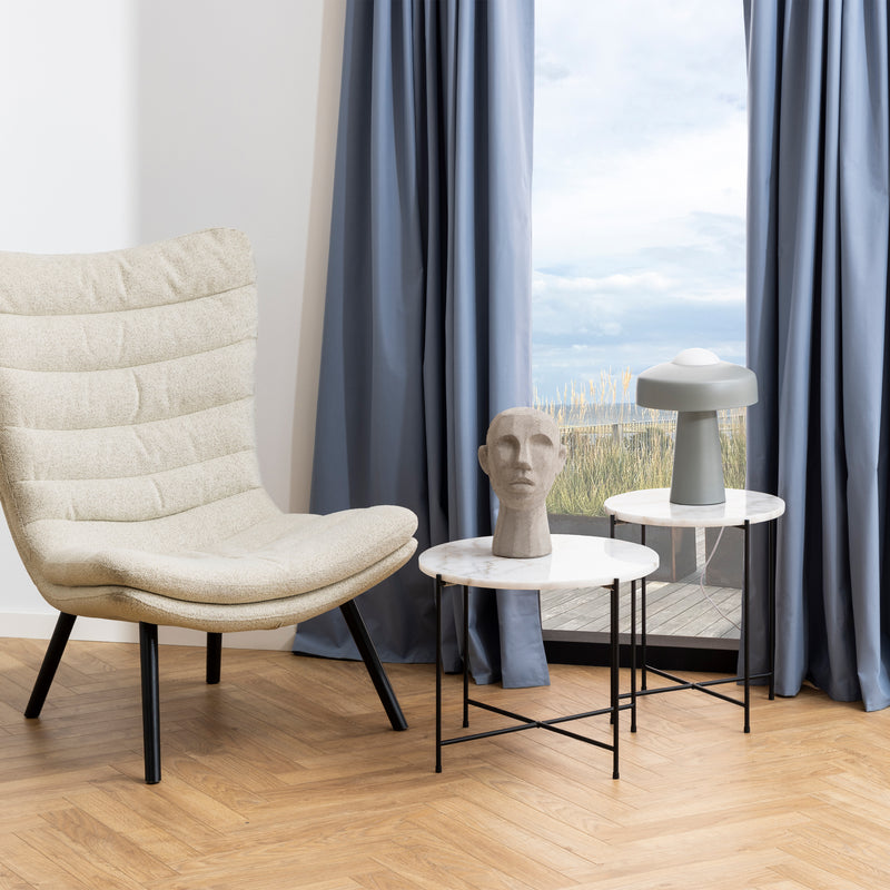 Avila Side Table with Polished Stone – White – image 5